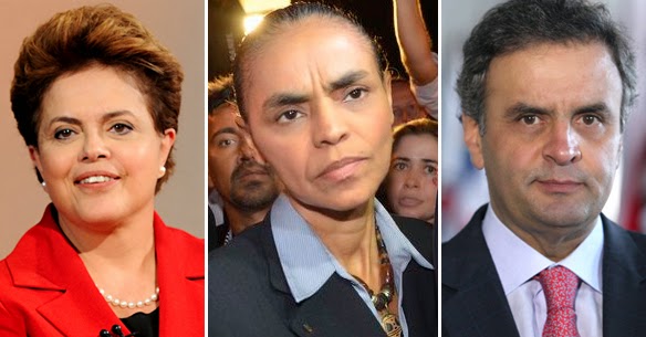 Dilma tem 36% das intenções de voto; Marina, 27% e Aécio, 15%