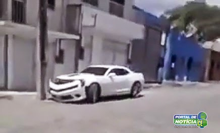 Bombou! Vídeo de Camaro batendo em poste em Pedra Branca tem mais de 1 milhão de visualizações no facebook