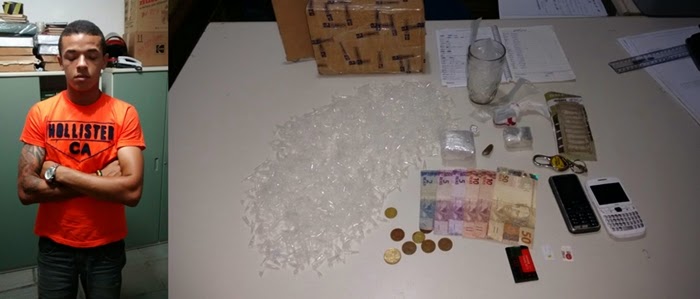 Homem é preso com maconha e 1000 pinos para condicionar cocaína no interior do Ceará