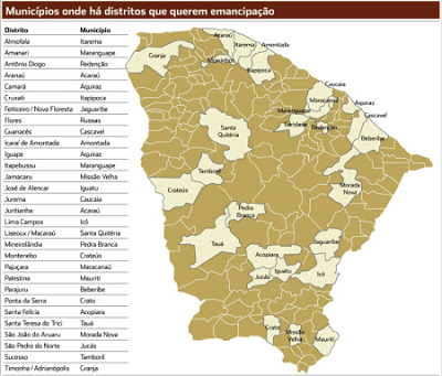Projeto das emancipações de distritos é avaliado com cautela por Deputados cearenses