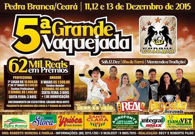 Lagosta Bronzeada será uma das atrações da 5ª Vaquejada do Parque Guarani, e promete show exclusivo
