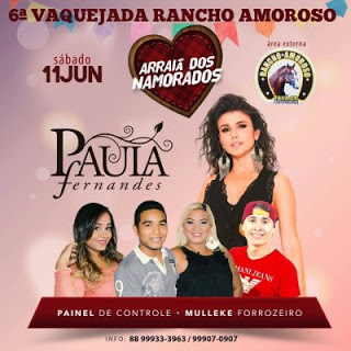 Tauá – Paula Fernandes será uma das atrações da 6ª Vaquejada do Rancho Amoroso