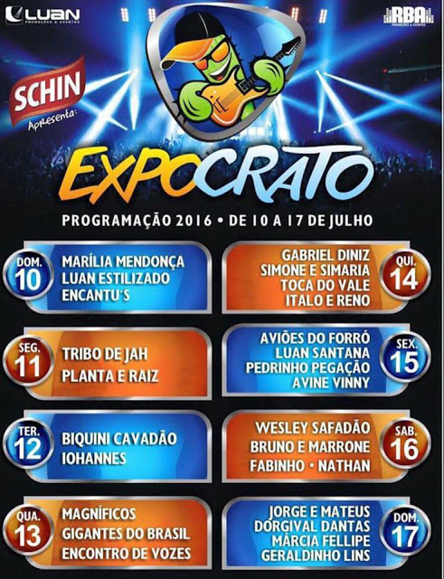 Organização divulga atrações da Expocrato 2016
