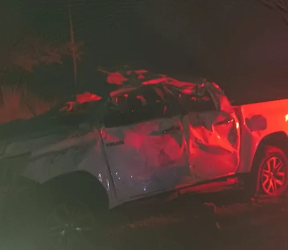 Irmãos sofrem acidente no capotamento de veículo entre Cruzeta e Independência