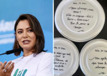 Michelle Bolsonaro envia marmitas com mensagens de fé e apoio a Jair Bolsonaro