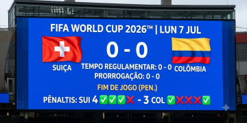 Suíça bate Colômbia nos pênaltis e carimba vaga nas quartas da Copa do Mundo